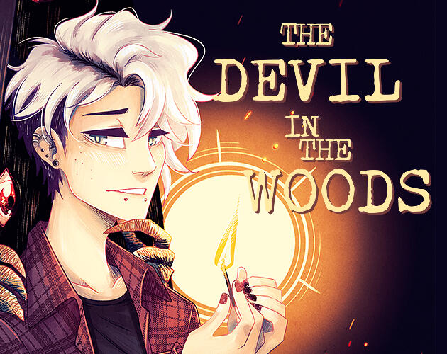 Icon for The Devil in the Woods. It features Felix from the cover as he looks at the camera, worried, and holds a match.